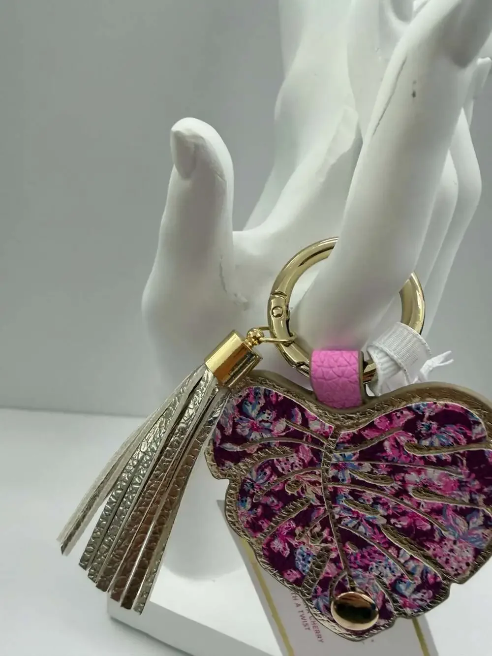 Lilly Pulitzer GPS Tag Holder in Amarena Cherry Tropical With A Twist